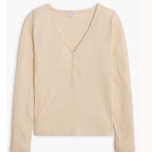 J Crew Long-Sleeve Button Henley Caribbean Sand